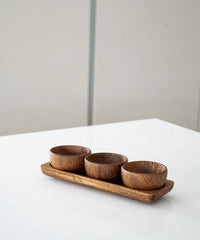 Bedum acaciahouten mini schaaltjes set – 3-delig
