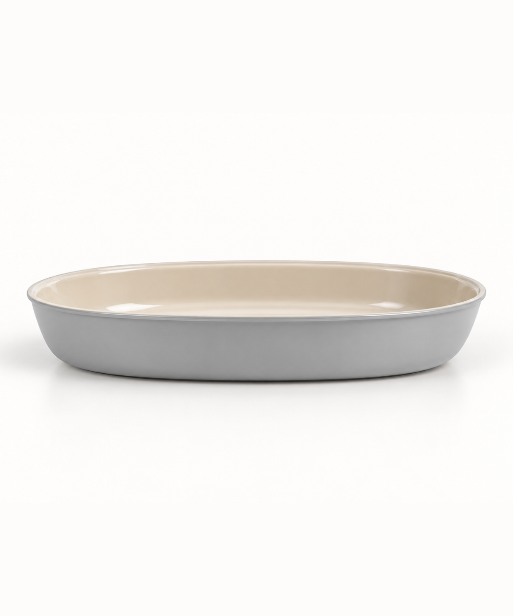 Ovale ovenschaal grijs, 4000 ml