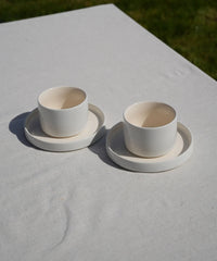 Noa Beige White Koffiekopjes Set 4-delig | Steengoed