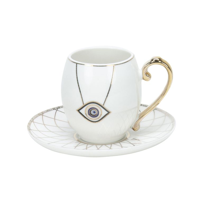 Nazar collectie koffiekopjes set | 12-delig | wit