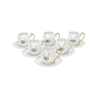 Nazar collectie koffiekopjes set | 12-delig | wit