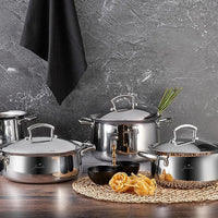 Jumbo Flame 5-Ply 8-delige premium pannenset