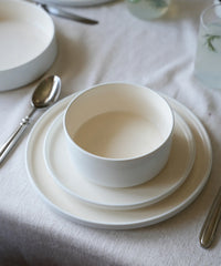 Noa Beige White Serviesset 24-delig – Steengoed Dinerset voor 6 Personen
