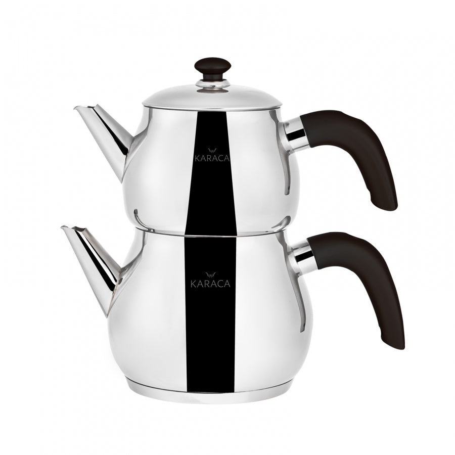 Karaca Layla Midi zwarte theepot set