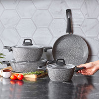 Karaca Gris Biogranit 7-delige pannenset