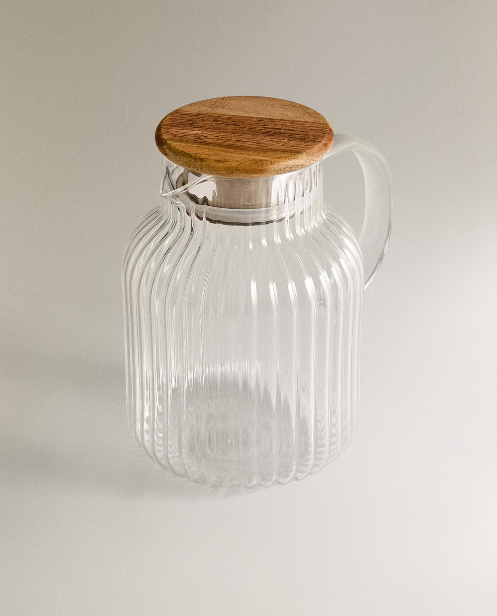 Luana glazen waterkan met acacia deksel | 1500 ml