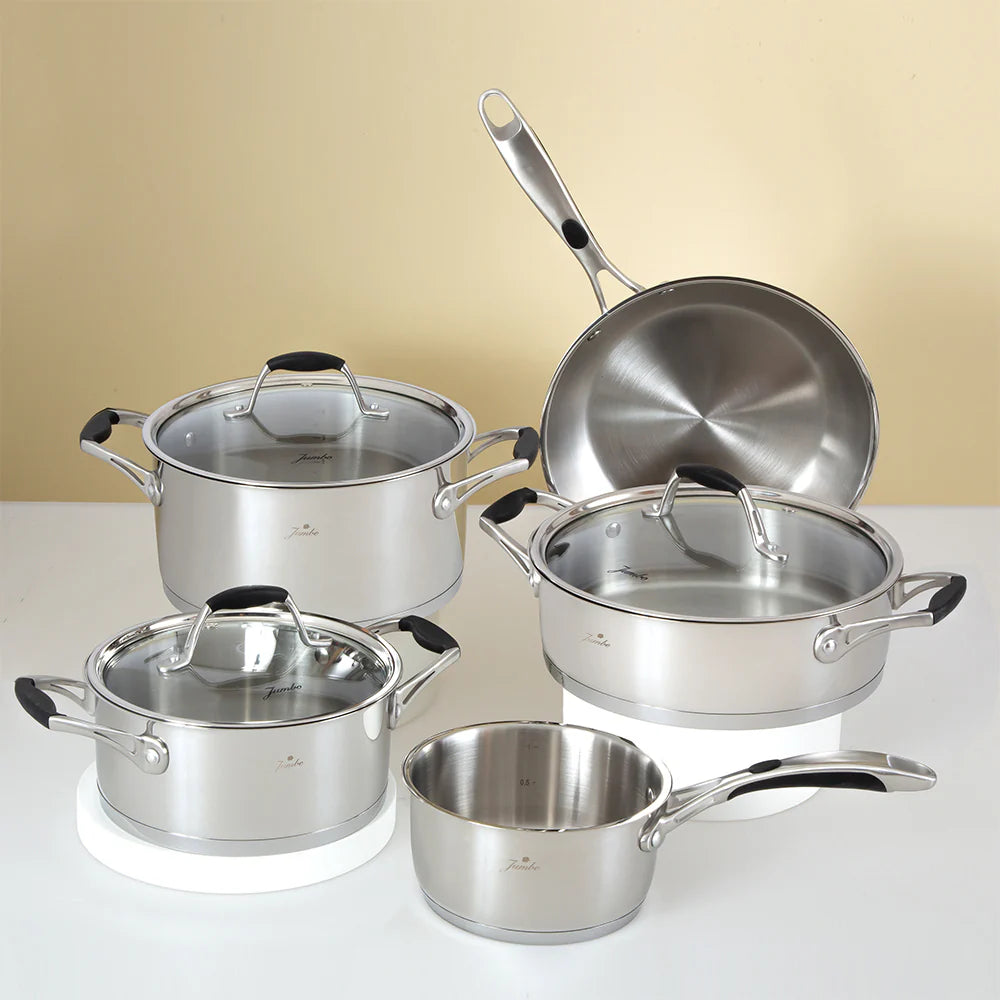 Jumbo New Stella 8-delige RVS premium pannenset