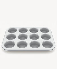 Keramische muffinvorm beige – 12-Vaks, PFAS-vrij, Antiaanbak