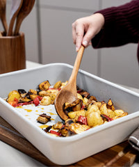 Rechthoekige keramische bakplaat beige – Antiaanbak