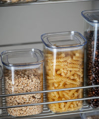 Kare Stripe glazen voorraadpotten set | 16-delig