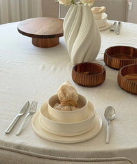 Noa Serviesset 24-delig – Beige Steengoed Dinerset voor 6 Personen