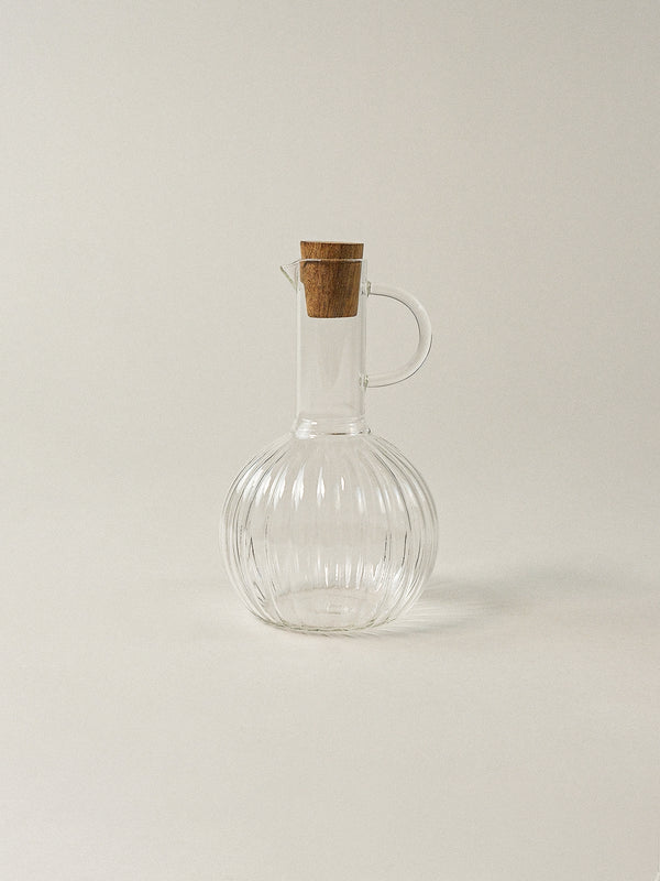 Acacia houten olie-en-azijnstel | Borosilicaatglas
