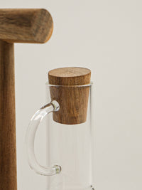 Acacia houten olie-en-azijnstel | Borosilicaatglas