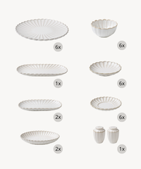 Bloomy Lotus ontbijtset 31-delig voor 6 personen – Crème