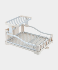 Aluminium afdruiprek met lekbak & bestekhouder