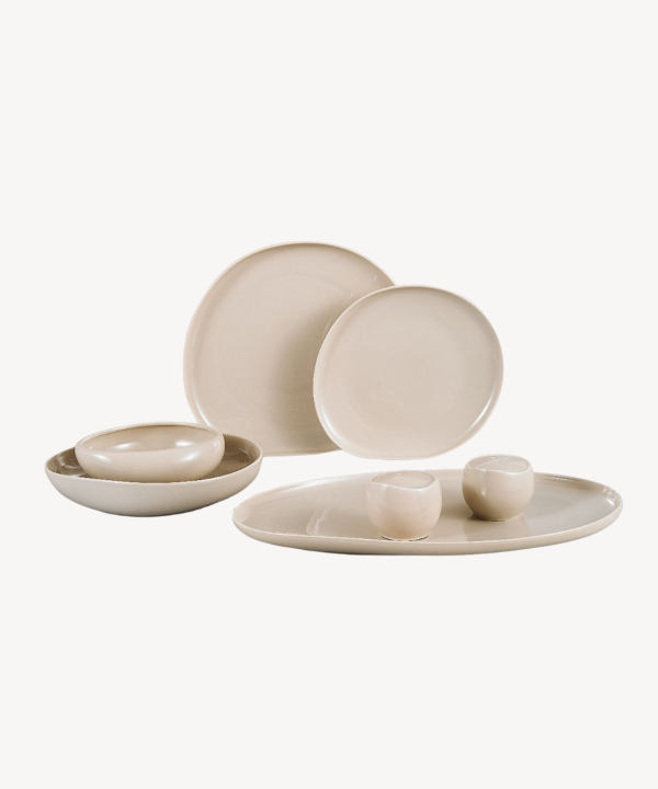Wave Biscuit serviesset | 27-delig voor 6 personen | Beige