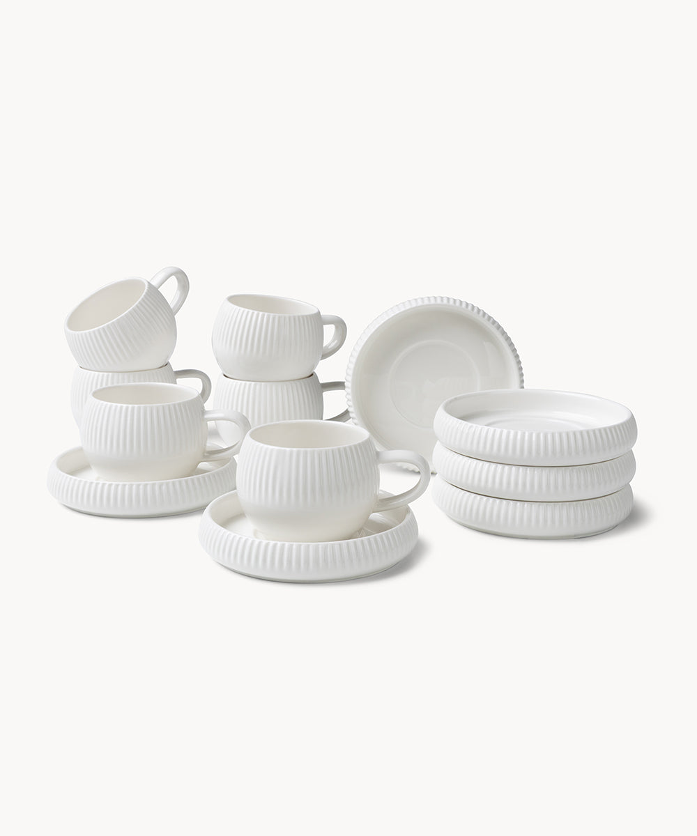 Chubby Lines koffiekopjes | Set voor 6 personen