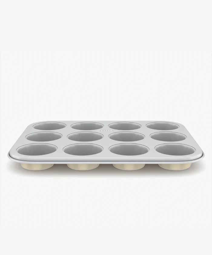 Keramische muffinvorm beige – 12-Vaks, PFAS-vrij, Antiaanbak