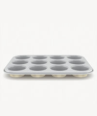 Keramische muffinvorm beige – 12-Vaks, PFAS-vrij, Antiaanbak