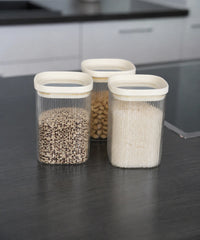 Quadro Stripe Geribbelde Glazen Voorraadpot 1000 ml