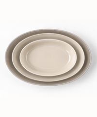 Set van 3 ovale ovenschalen grijs – afbeelding 2