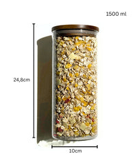 Voorraadpot classic met acaciahouten deksel | 2 stuks | 1500 ml