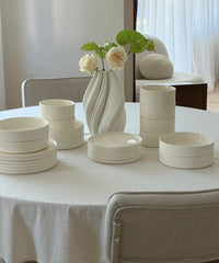 Noa Serviesset 24-delig – Beige Steengoed Dinerset voor 6 Personen