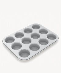 Keramische muffinvorm beige – 12-Vaks, PFAS-vrij, Antiaanbak