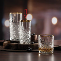 Pasabahce Timeless longdrinkglazen golden touch 4 stuks – 295 cc