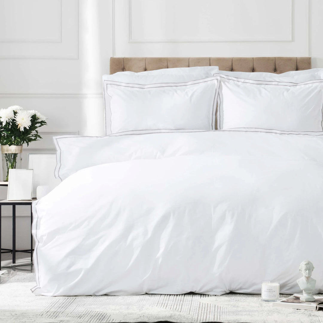 Karaca Home White Collection Victoria tweepersoons dekbedovertrekset | Grijs