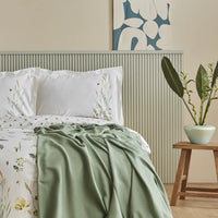 Karaca Home Herbal tweepersoons dekbedovertrekset | Groen-wit
