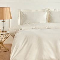 Karaca Home Talia tweepersoons dekbedovertrek | Geborduurd | Wit