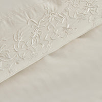 Karaca Home Talia tweepersoons dekbedovertrek | Geborduurd | Wit