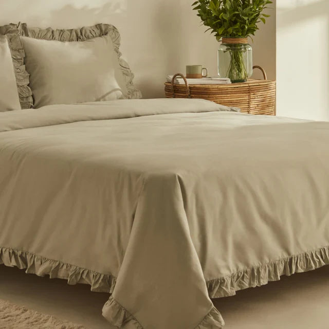 Karaca Home Pure Ruffle king size dekbedovertrekset | Salie
