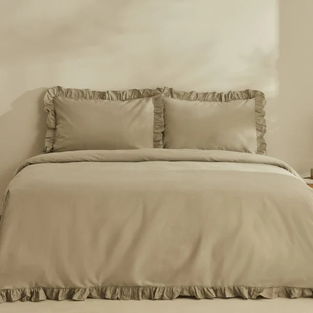 Karaca Home Pure Ruffle king size dekbedovertrekset | Salie