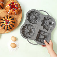 Karaca Cake Pro 4-vaks antraciet gegoten bakvorm