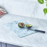 Karaca Deep glazen snijplank | marmer design | wit