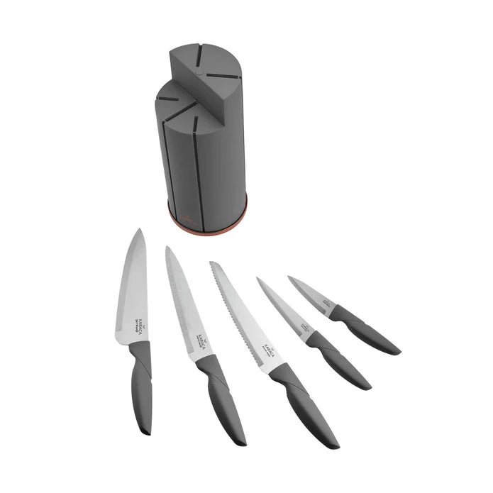 Karaca Proofcut Gray 6-delige messenset incl. messenblok