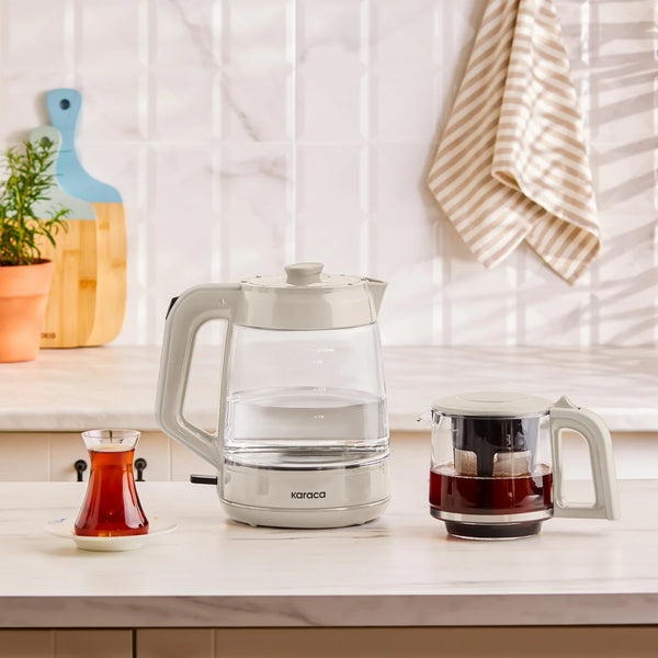 Karaca Glass Tea XL 2-in-1 Glazen Theemachine & Waterkoker | Starlight