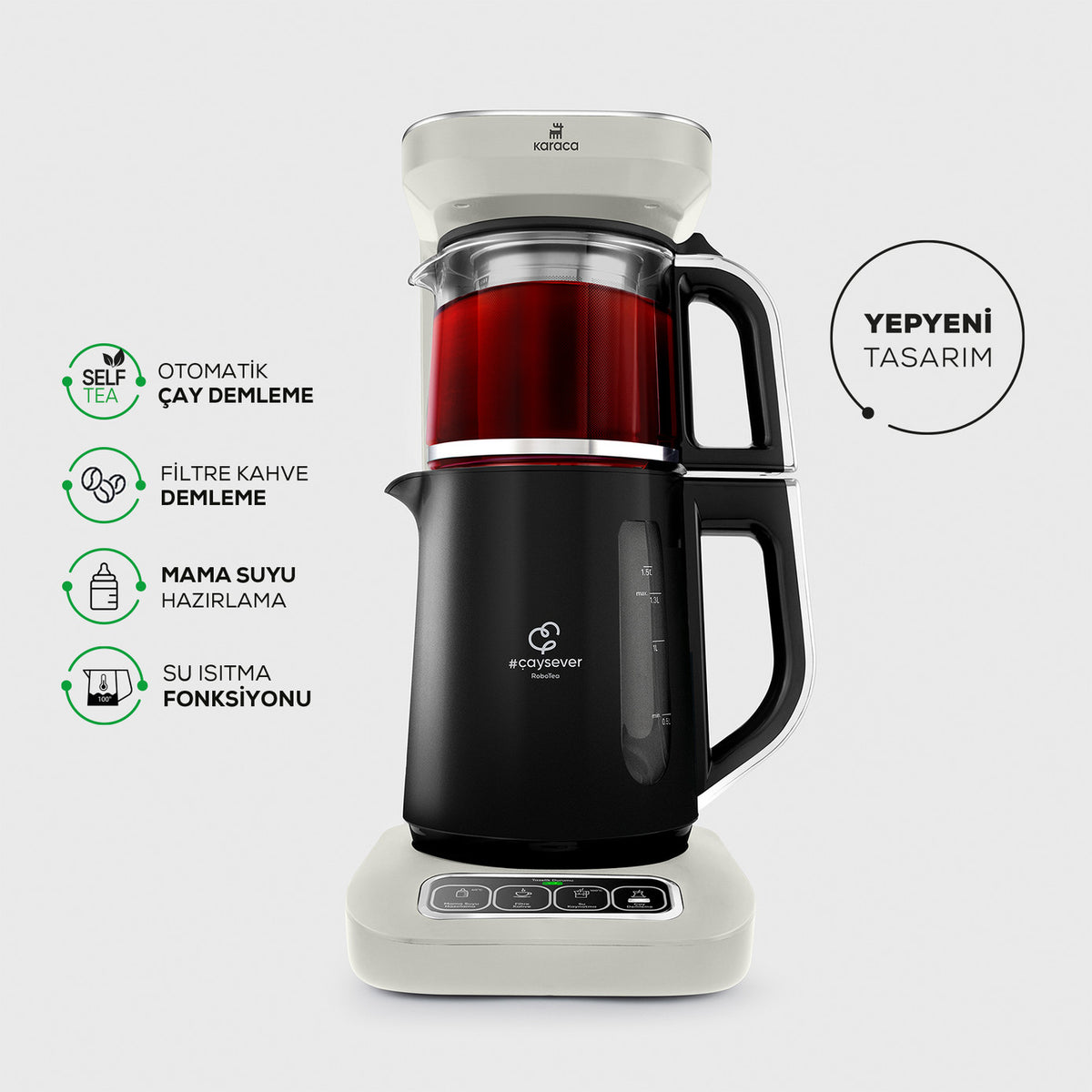 Karaca Çaysever Robotea Pro 4 in 1 pratende automatische theemachine | starlight