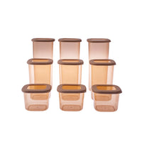 Karaca Rise bewaardozen | 9-delig | beige-bruin
