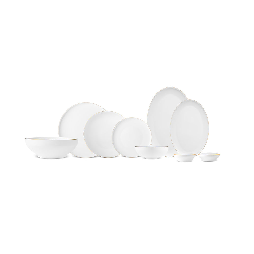 Karaca Stream Bone Light Lora 6-persoons serviesset | goud