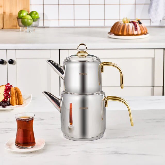 Karaca New Mira rvs theepot | goud