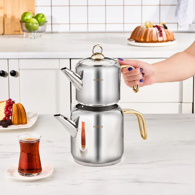 Karaca New Mira rvs theepot | goud