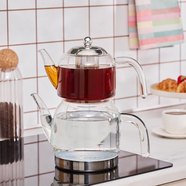 Karaca Panora glazen inductie theepot (2,5L+1,25L)