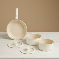 Karaca Ceramica Comfort 6-delige keramische pannenset | Crème
