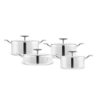 Karaca Rimova 3-Ply Pannenset 8-delig met Stalen Deksels | Inductiegeschikt