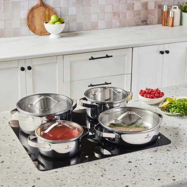 Karaca 3-Ply Culinara Pannenset 8-delig | Stapelbaar | Inductie