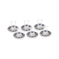 Karaca Nakkas 12-delige Turkse theeset – 6 Personen | 130 ml