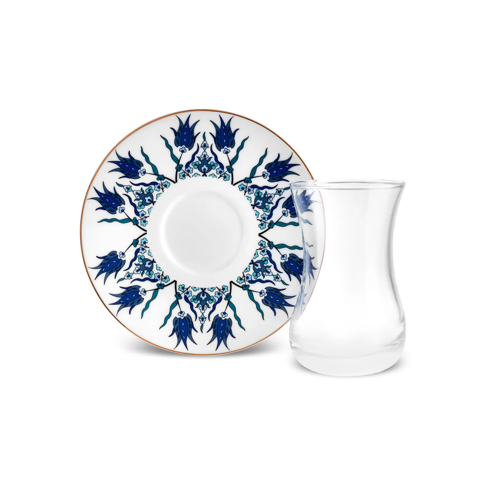 Karaca Iznik 12-delige Turkse theeset – 6 Personen | 130 ml